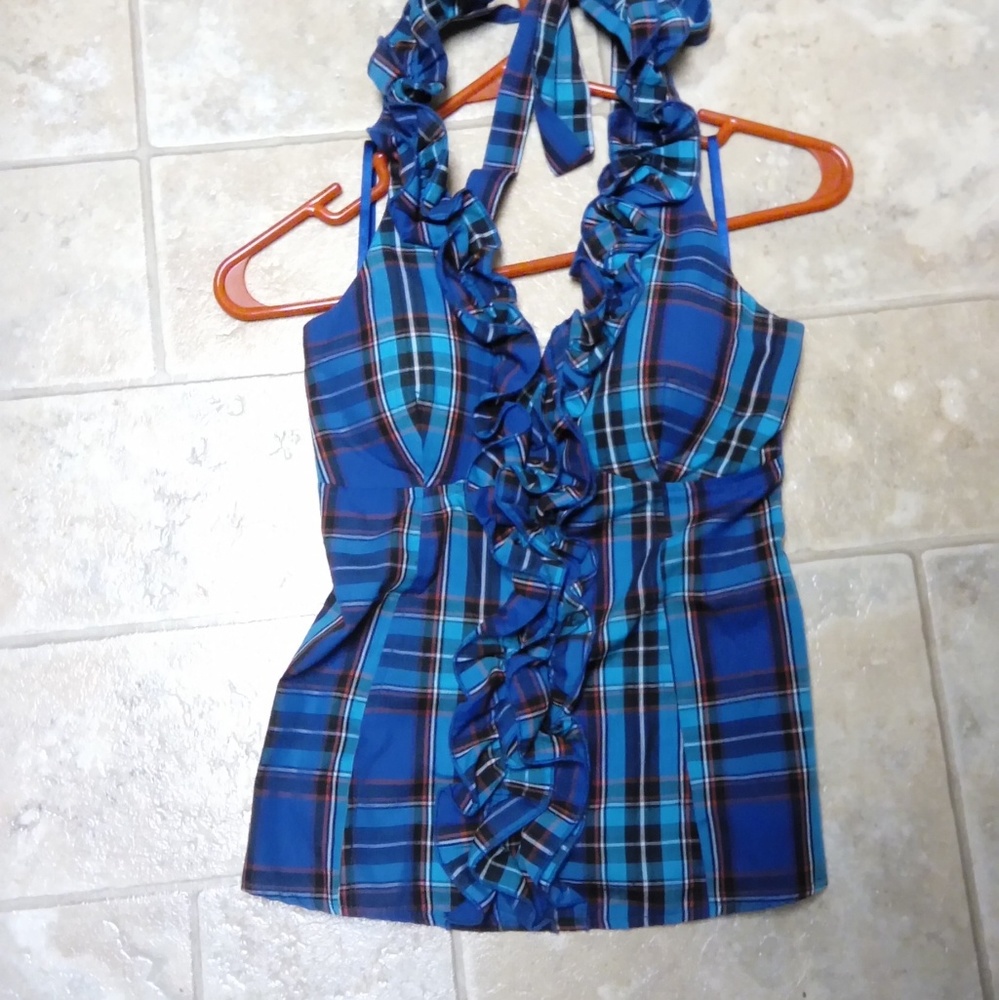 Myth ruffled halter top